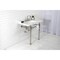 Kingston Brass 36 Carrara Marble Console Sink with Stainless Steel Legs, Marble WhitePolished Nickel LMS36MSQ6 - alternate 3